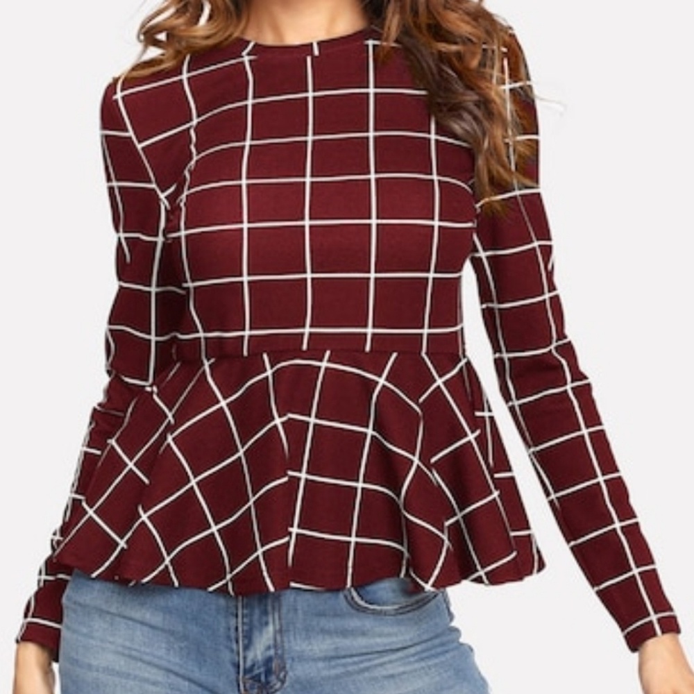Classy Grid Peplum top